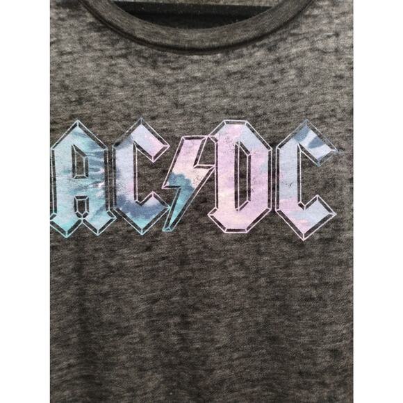 ACDC Women's size XS Graphic Band Logo Long Sleeve Lightweight Burnout T-Shirt - Picture 2 of 5